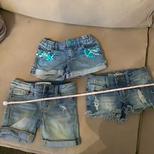 Girls denim shorts in a bundle size 6 joes, GAP, and so Nikki shorts